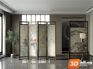 Folding screen Skp Files 